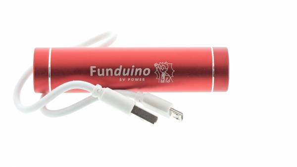 Powerbank cylinder with 2600mAh - 5V power pack for robots incl. short-circuit protection