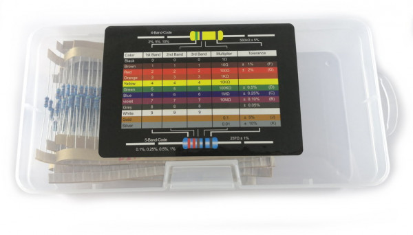 Resistors 0,10,20,47,100,220,330,470, 1k, 2,2K, 4,7k, 10k, 22k, 47k, 100k, 220k, 470k, 1M, Ω ±1%