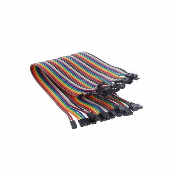 40 pieces breadboard cable female/female (20cm) 2-pin 2.54mm / 2mm