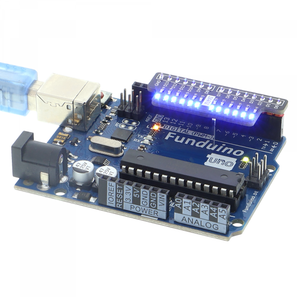 LED digital port tester compatible with Arduino UNO and Mega