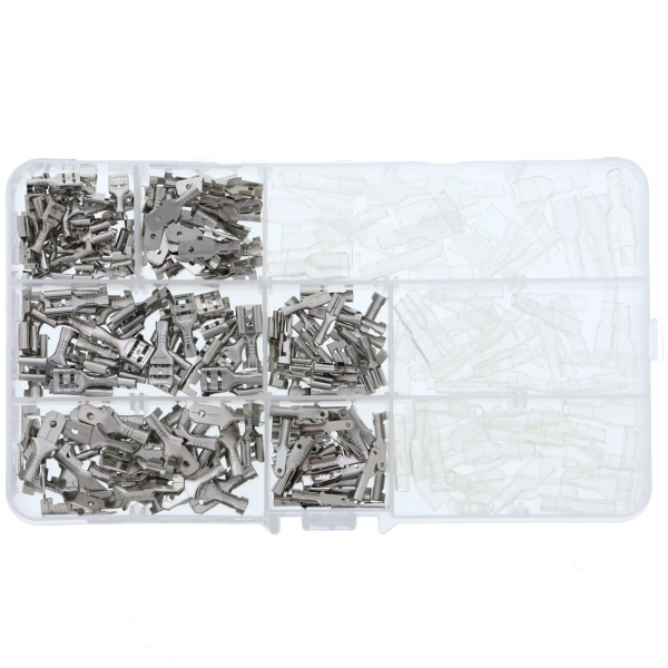 Crimp - Kabelschuh - Set (Stecker/Buchse/Hülse) 2.8/4.8/6,3mm - 270-teilig