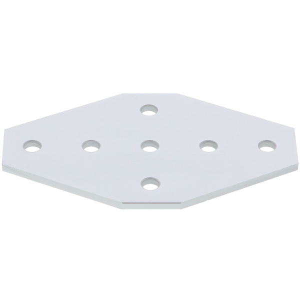 Connecting plate for 2020 aluminum profiles, 7-hole, cross pattern