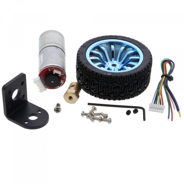JGA25-370 Encoder Getriebemotor Kit 12V 12RPM mit Rad