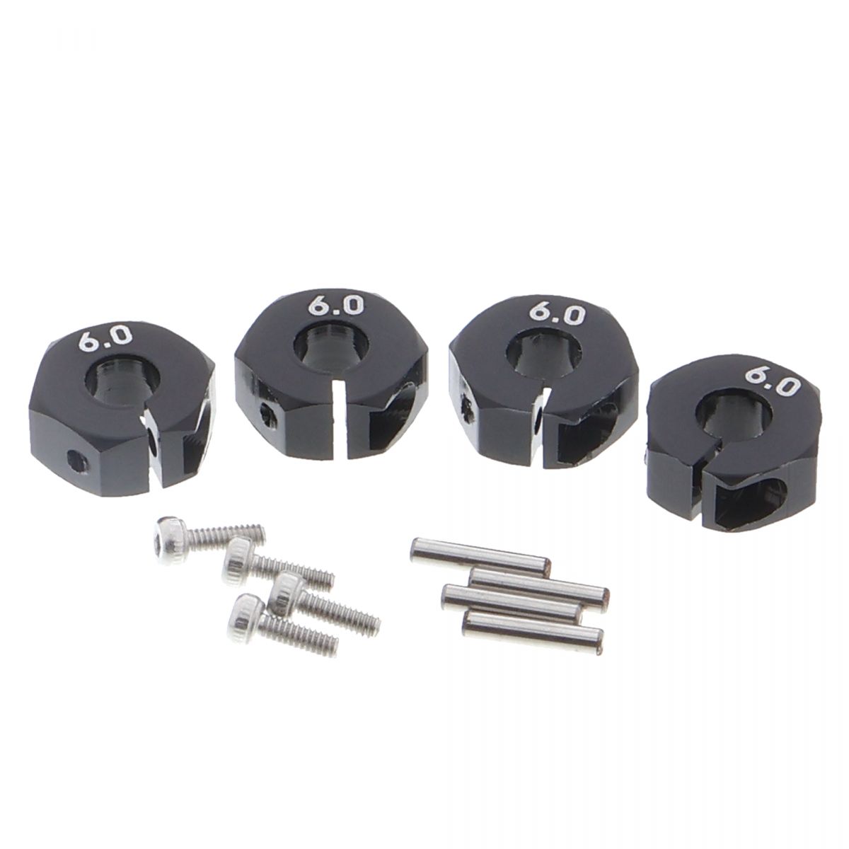 4-teilige RC Rad-Sechskantnaben Adapter 11mm - Für SCX10, Traxxas, TRX4, D90 1/10 Crawler, Schwarz