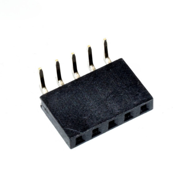 Socket connector 2.54mm, curved, 1-row, 5.55mm