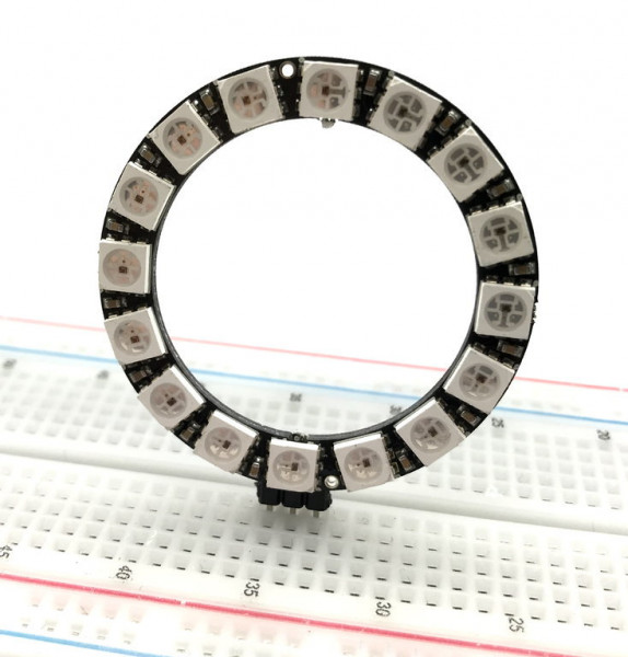 LED Ring mit 16 Pixeln (WS2812) - mit angelöteter Stiftleiste