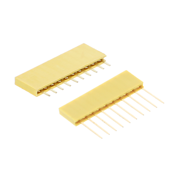 Socket connector 1x 10P, 2.54mm, 3mm/11mm - Yellow