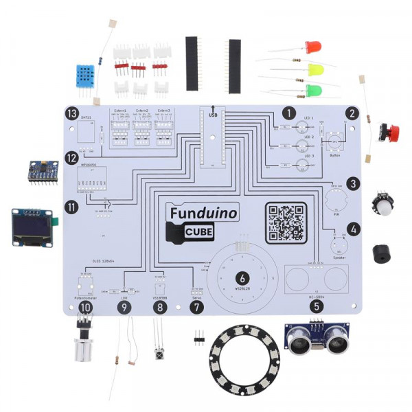 Funduino Cube exercice de soudure, instructions incluses