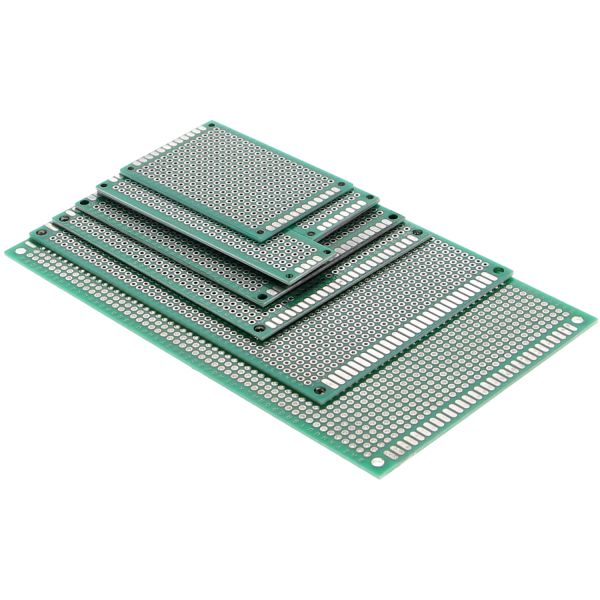 Doppelseitige PCB-Lochrasterplatten Set (grün) - Rastermap 2.54 mm