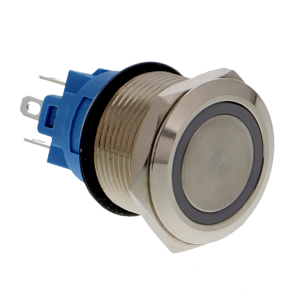 Drucktaster, Chrom - 3V/5V, LED beleuchtet