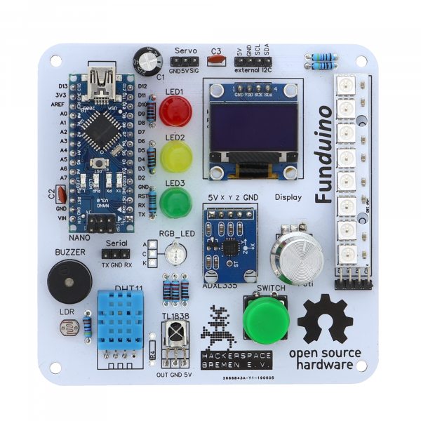 Scheda sviluppatore Funduino (esercizio di saldatura)