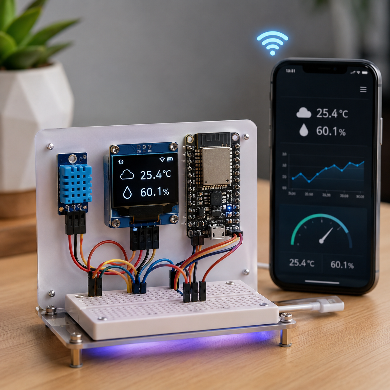 Mini-Wetterstation mit WLAN