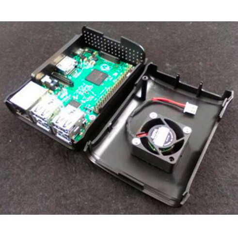 Caja con ventilador para Raspberry Pi 3 - Negro