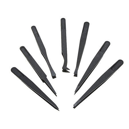 Antistatic (ESD) tweezers for model making - 7 pieces