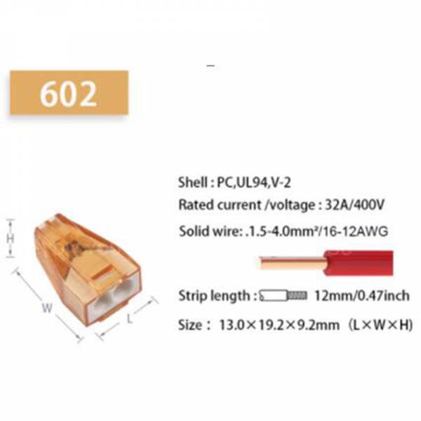 20 pcs. Connection terminal 32A/400V, 16-12AWG (1.5-4mm²) - PCT602-608