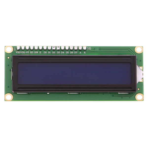 1602 LCD module - blue backlight, soldered