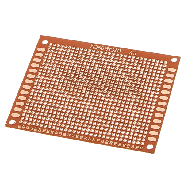 Plaque à trous, circuit imprimé - 70 x 90mm grille 2.54 mm