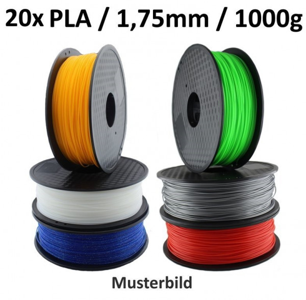 20x PLA - 1,75mm - 1000g - Wundertüte