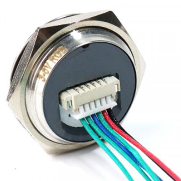 LED-Taster, flach, weiß, 22mm - 3-6V / 9-24V
