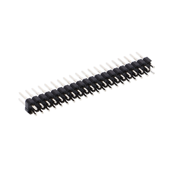 Male connector - 2*20 pins, 2.54mm pitch, black