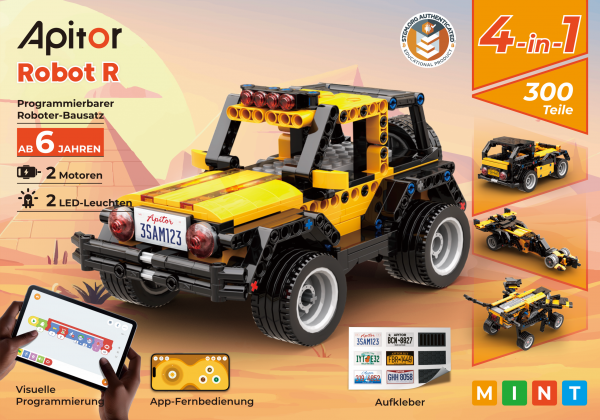 Apitor Robot R - 4-in-1-Codierungs-Roboter-Kit für Einsteiger Apitor Robot R - 4-in-1-Codierungs-Roboter-Kit für Einsteiger