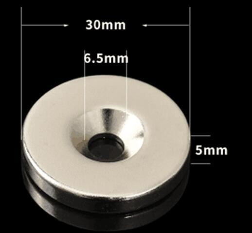 30x5mm Magnet rund mit 6,5mm Bohrung
