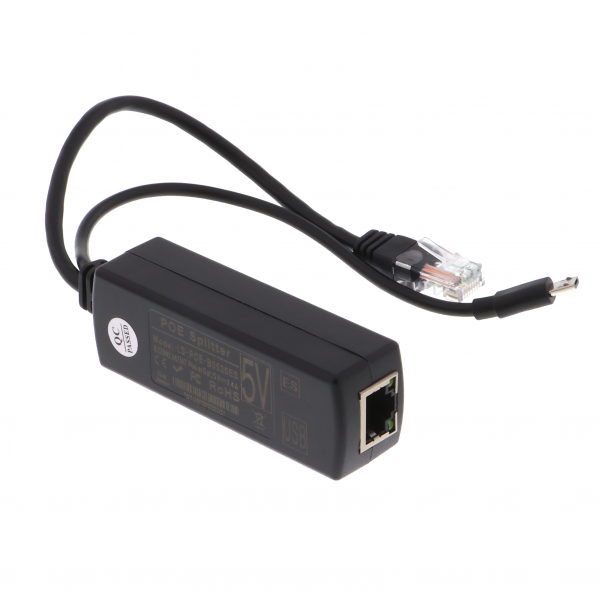 PoE-splitter 5V, IEEE 802.3af/at, Micro-USB