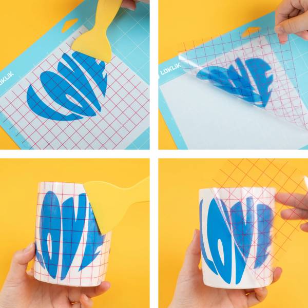 Plantilla de vinilo adhesivo LOKLiK, azul claro, 30,5 x 180 cm