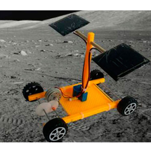 Solarauto mit Zahnradantrieb und zwei Solarzellen - Komplettset