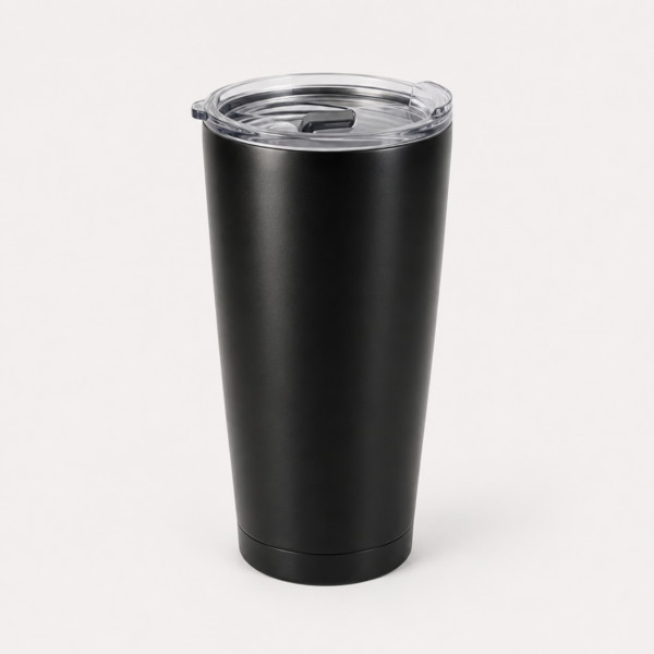 Taza térmica acero inoxidable negro (también para grabado láser)