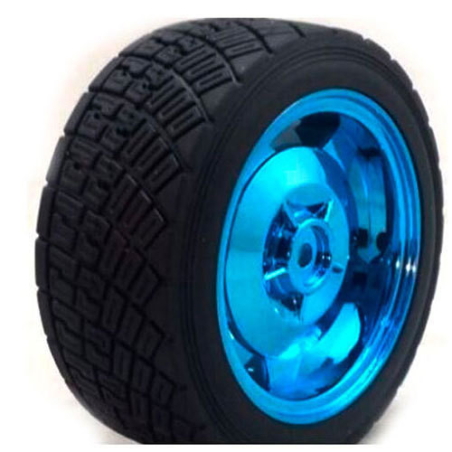 Chassis wheel / rim with tire / blue chrome 83mm