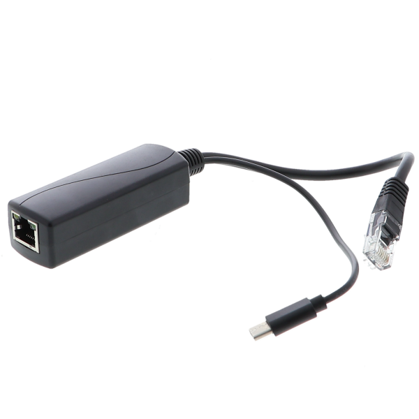PoE splitter USB-C 5V, IEEE 802.3af, 100mbps