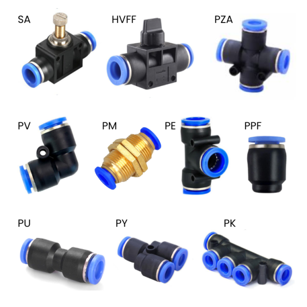 Pneumatischer Anschluss / Ventil / Push Fitting - diverse Durchmesser & Formen