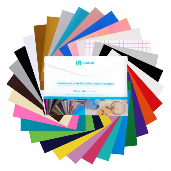 LOKLiK Permanent Vinyl Material Bundle (A4), 30 feuilles