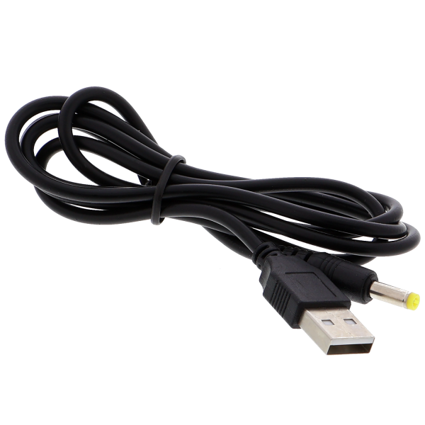 USB-A cable to 4.0*1.7mm DC connector - 80cm, black