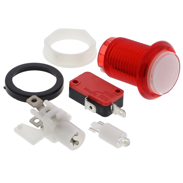 Bouton Arcade - Illuminé - motif interchangeable - diverses couleurs