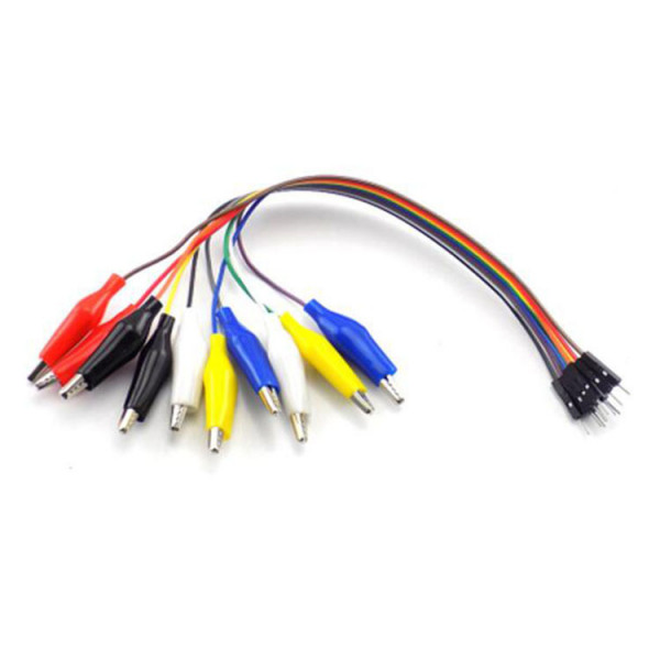 10x Jumper Kabel mit Krokodilklemmen, male, 22cm